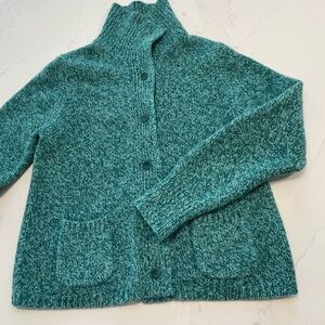 Eileen Fisher wool cashmere blend cardigan sweater Size M